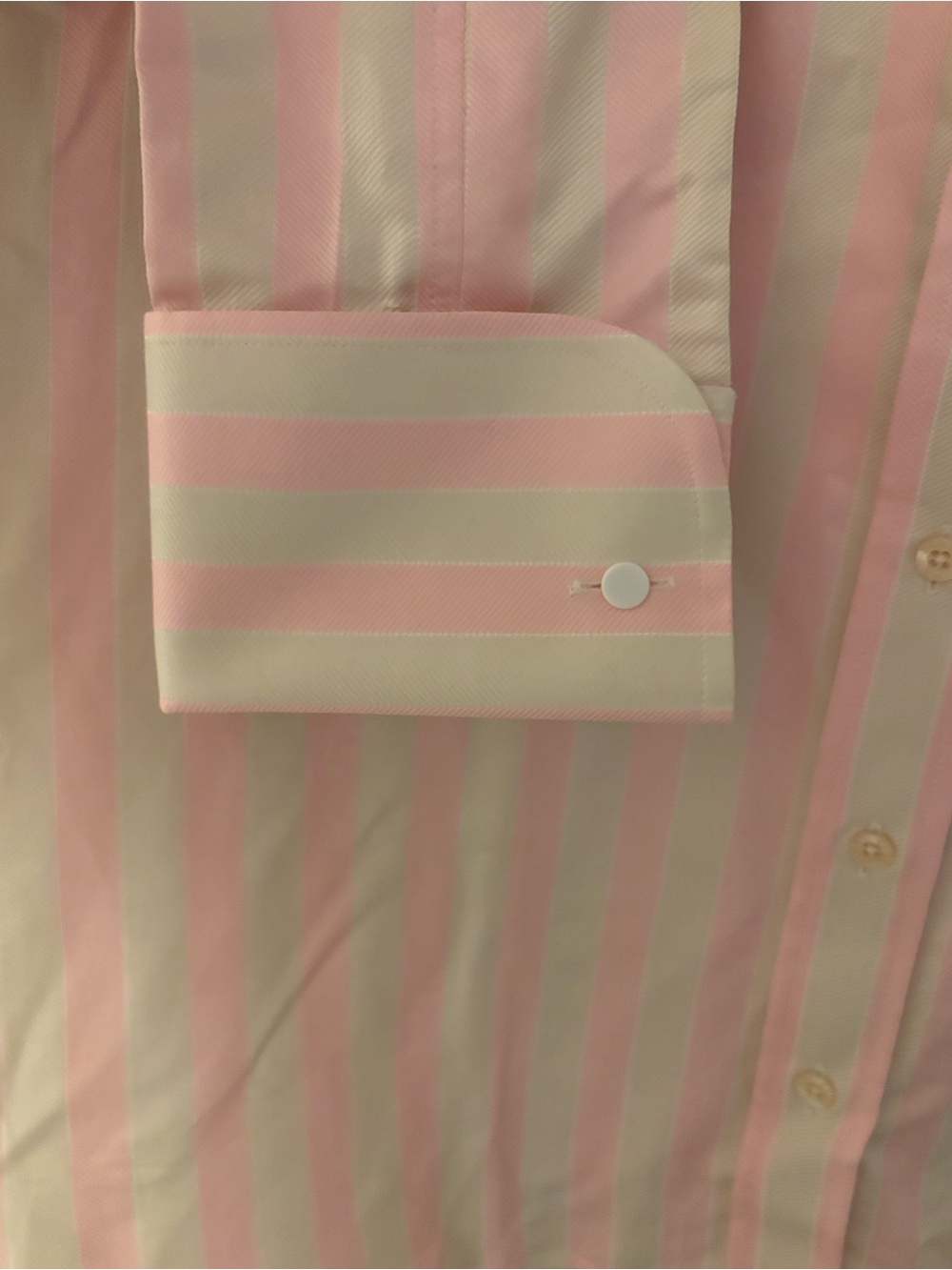 Thomas Pink Woman’s Tailored Pink & Cream Dress Shirt French Cuffs Size 8 (UK12) - Picture 4 of 9